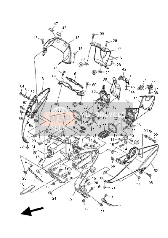 4B52837702P3, Body, Cowling 2, Yamaha, 1